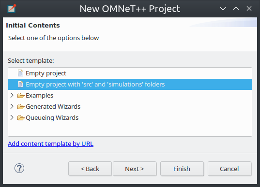 Selecting a project template