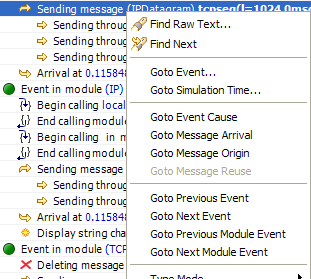 Navigation context menu