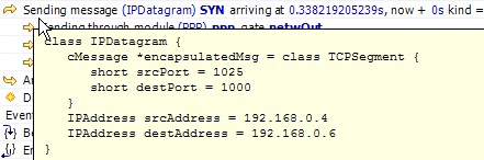 A message send tooltip