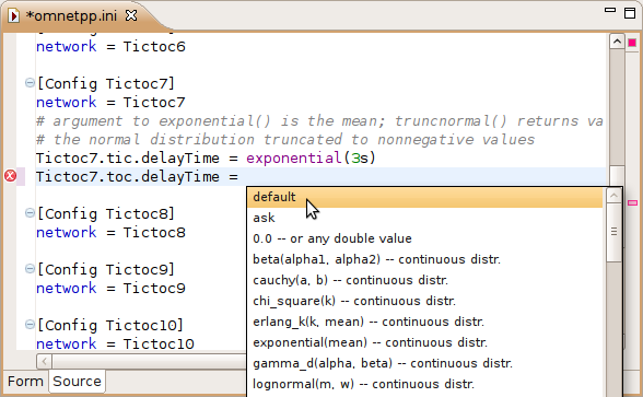 Content assist in source mode