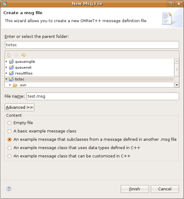 Creating a new MSG file