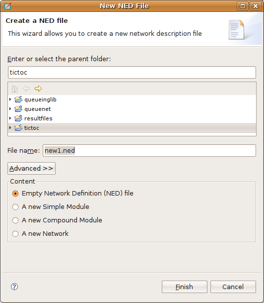 Creating a new NED file
