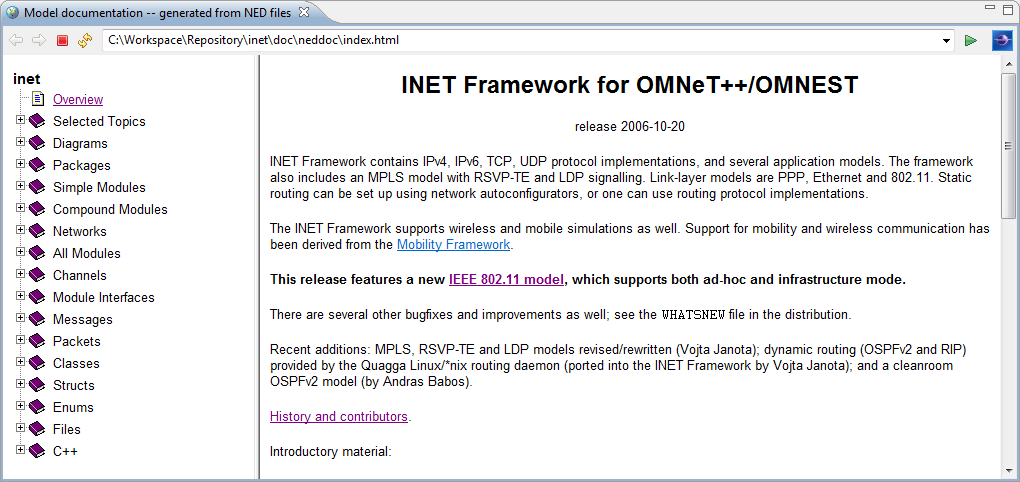 The resulting NED documentation