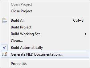 Opening the NED documentation generator