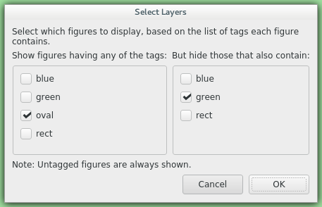 Figure filtering dialog