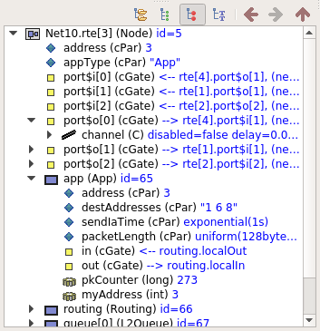 The object inspector in Children mode