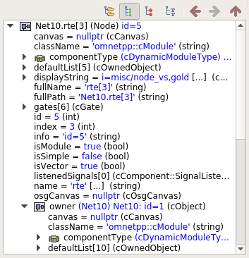 The object inspector in Flat mode