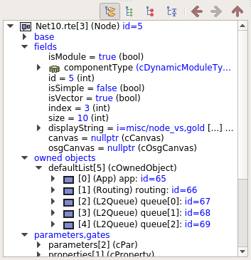 The object inspector in Grouped mode