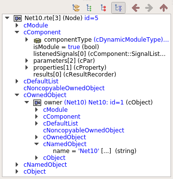 The object inspector in Inheritance mode