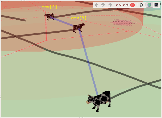 The network display in 3D mode