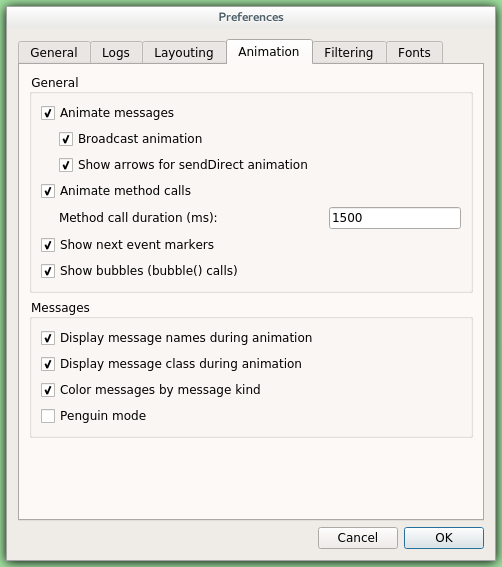 Animation settings