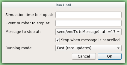 The Run Until dialog