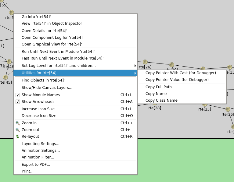 The Utilities submenu