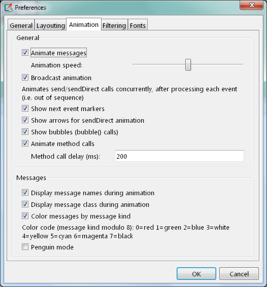 Animation settings