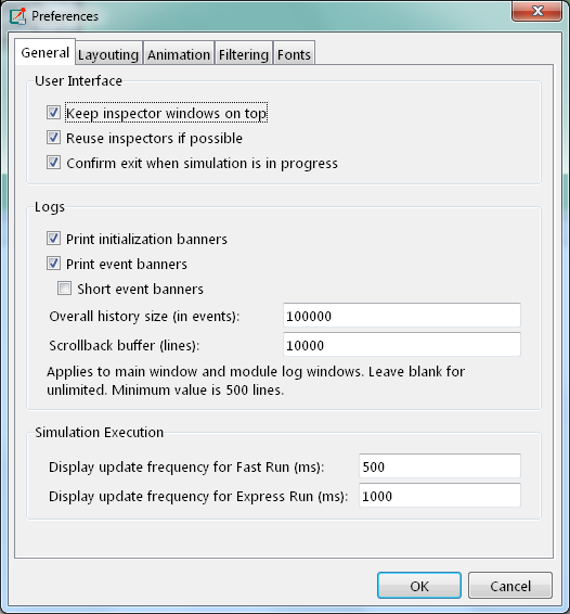 General settings