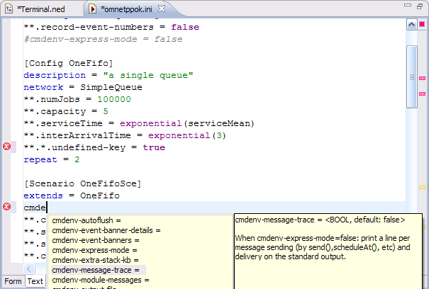 The ini file source editor