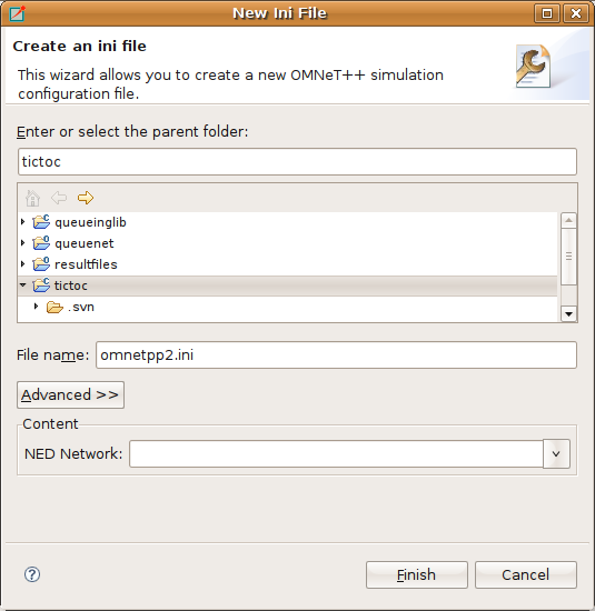 New Initialization File dialog